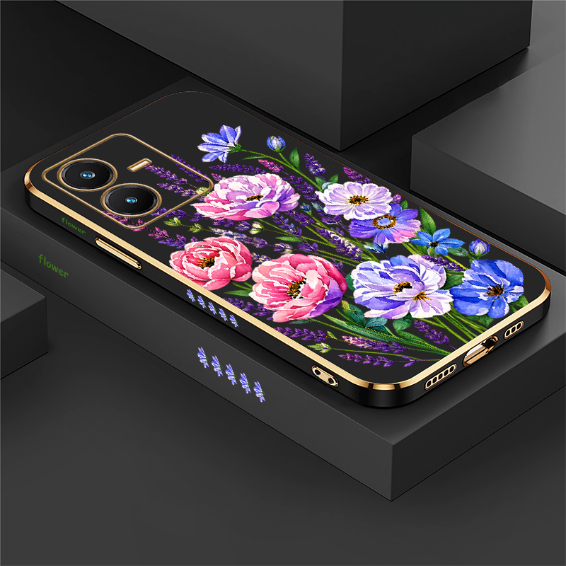 Vivo Y28 - เคสลายดอกไม้สำหรับ Vivo Y28 S Y27 Y22