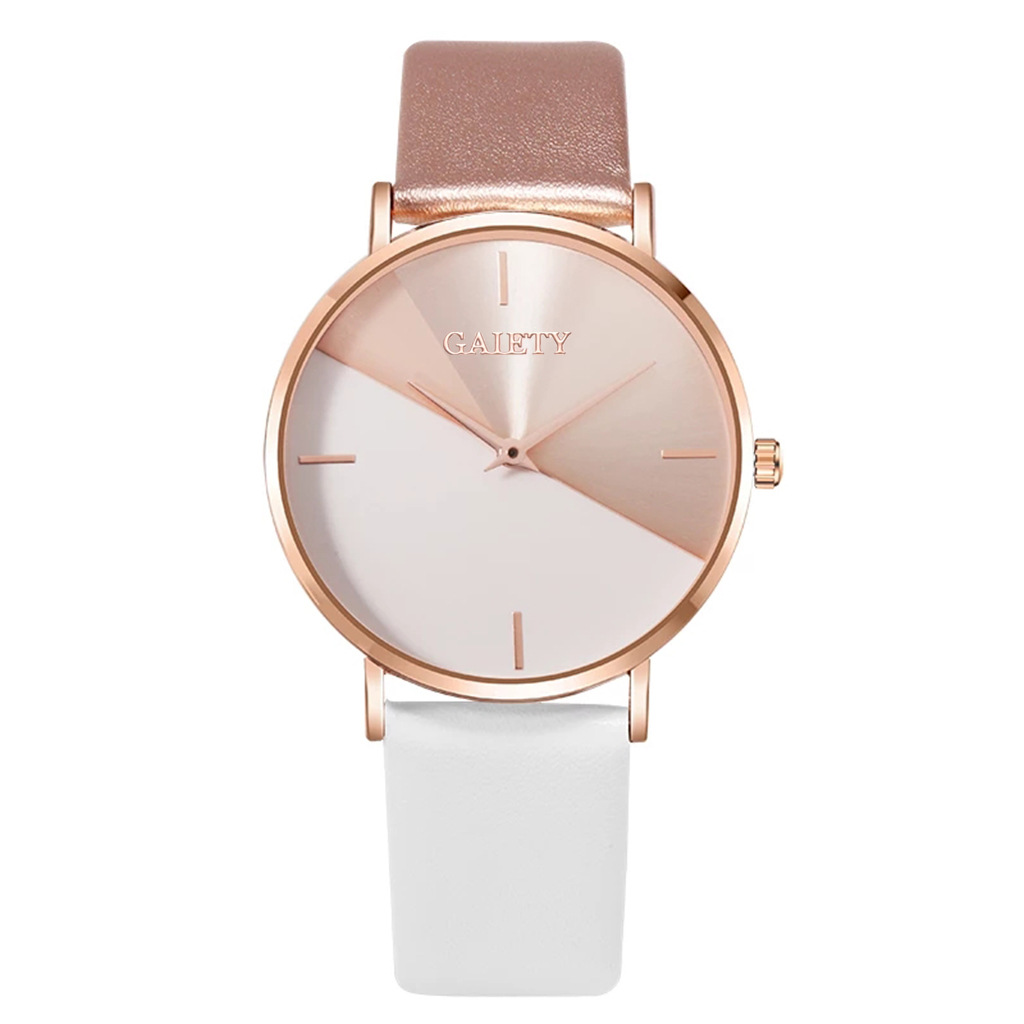 Luxury Zone - ด้านบนแบรนด์นาฬิกาผู้หญิงนาฬิกาหนัง Rose Gold นาฬิกาผู้หญิงหรูหราออกแบบ Elegant นาฬิกาผู้หญิงสีผสมแฟชั่นที่เรียบง่ายนาฬิกา