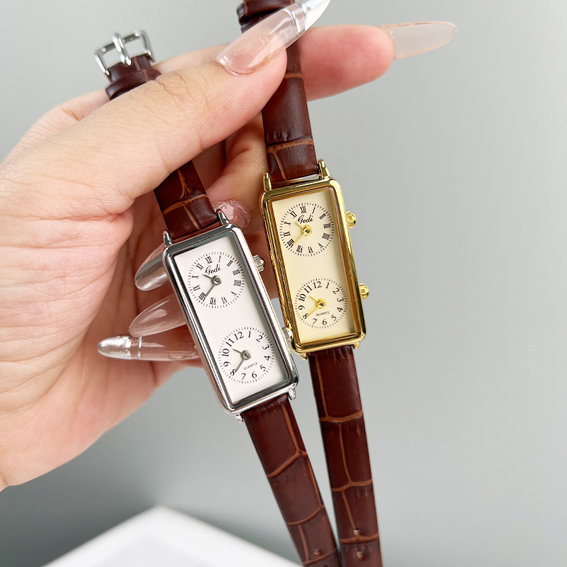 Luxury Zone - นาฬิกาข้อมือผู้หญิง CQ549 ดีไซน์ใหม่ สไตล์ลำลอง สร้างสรรค์ ระบบกลไกคู่
