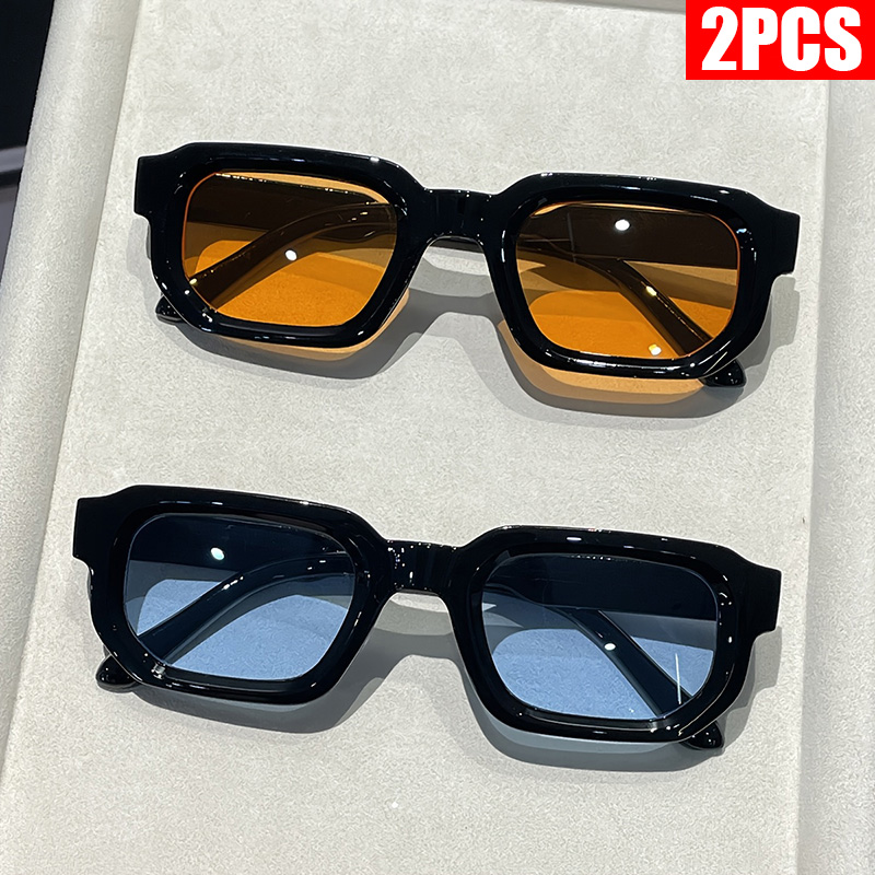 2/3PCS แว่นตากันแดดกรอบสี่เหลี - Luxury Zone บทวิจารณ์และราคา
